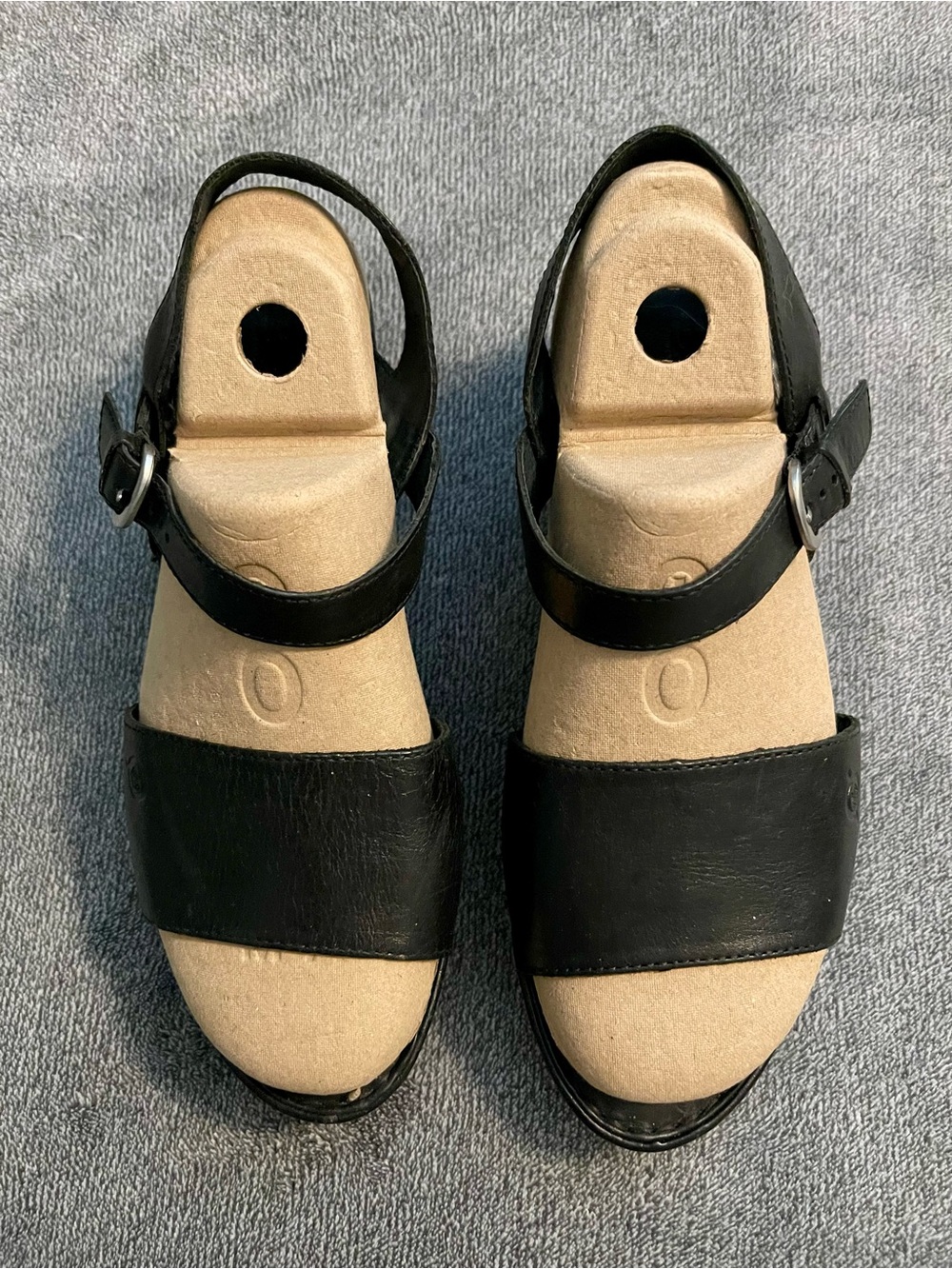 Born Women’s Black Leather Platform Sandals